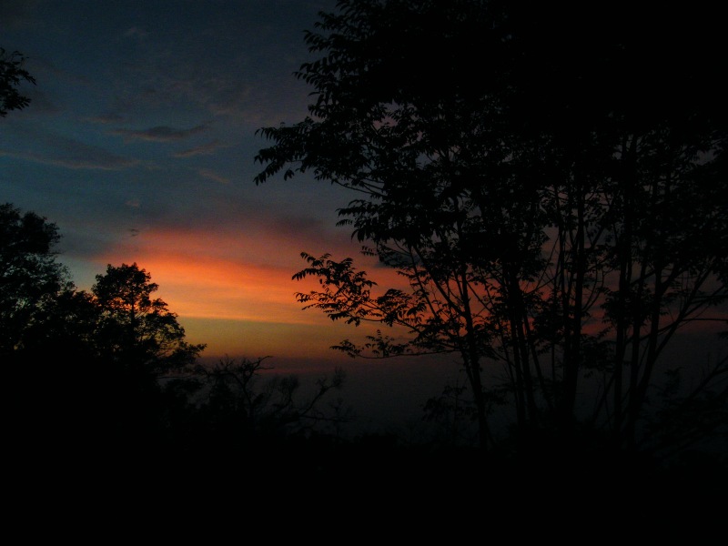 západ slunce nad džunglí