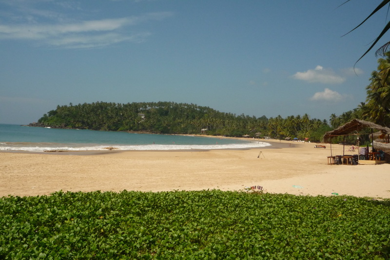 Mirissa - pohled na pláž z našeho přechodného domova