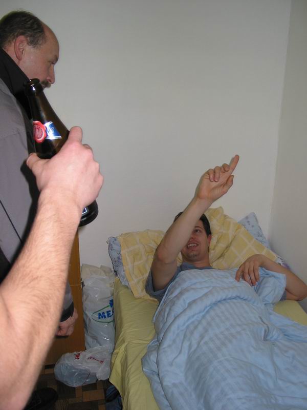 Kontrolní návštěva u dušína v posteli