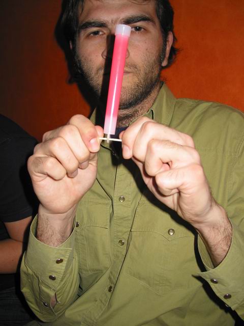 mokl a svítivá tyč